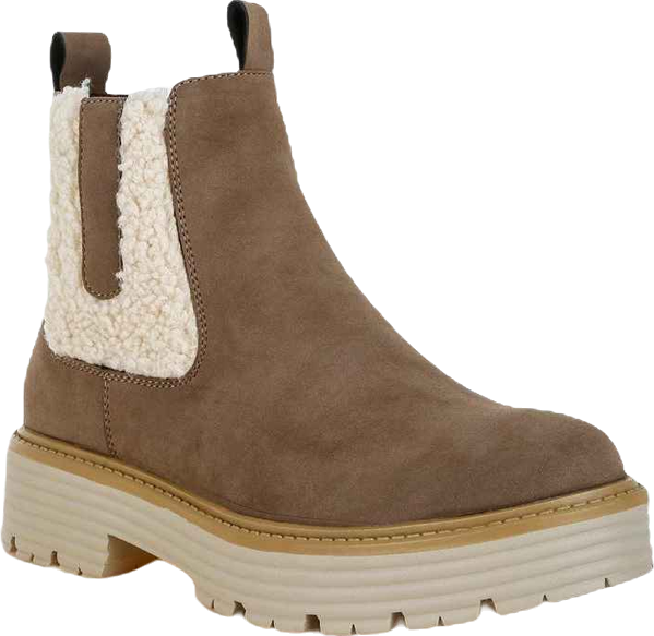 Mothman Faux Fur Detail Chunky Ankle Boots