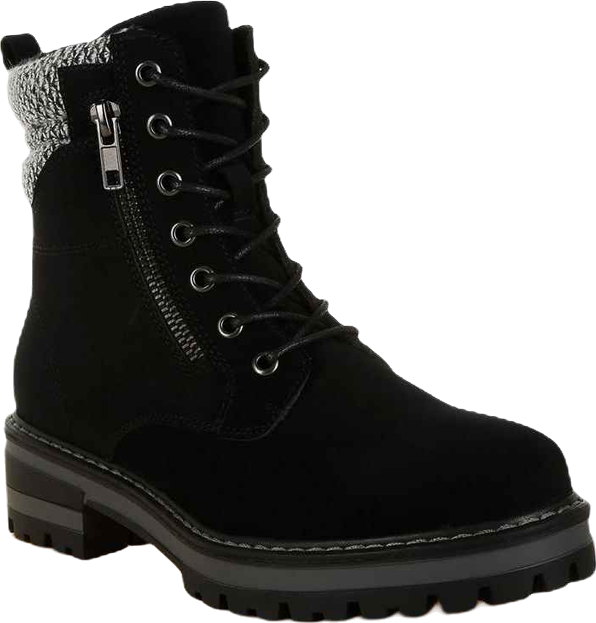 Mahisha Knitted Collar Zip-Up Hiker Boots