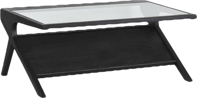 Canberra Solid Mango Wood Coffee Table, Black