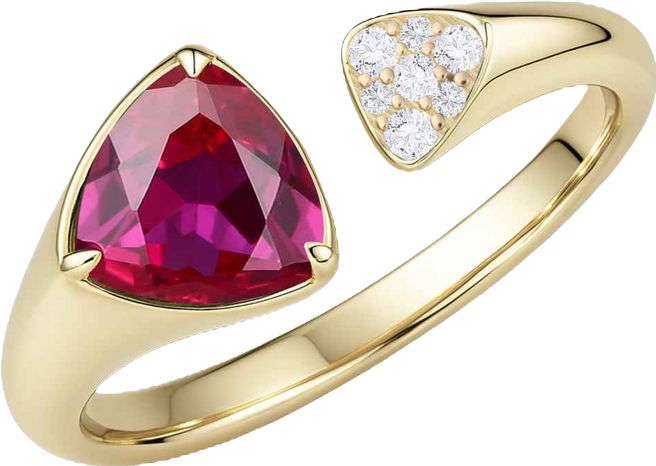 Lab-Grown Emerald (1/2 ct. t.w.) & White Sapphire (1/20 ct. t.w.) Ring in 14k Gold Over Sterling Silver (also in Sapphire & Ruby)