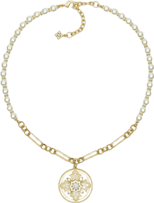 Byzantine Collection Cultivated Pearl and Chain Pendant Necklace