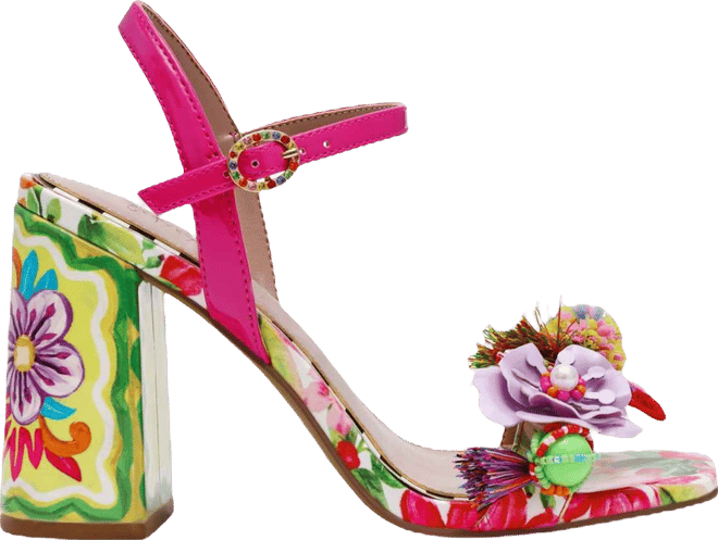 Betsey Johnson Women's Masen Floral Block Heel Dress Sandals - Macy's