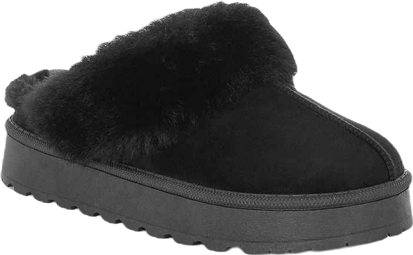 Women's Portho Faux Fur Slip Flat