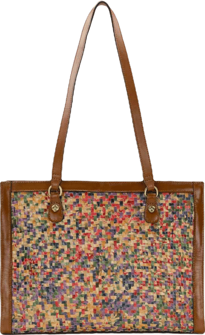 French Hydrangeas Medium Marena Woven Satchel Bag