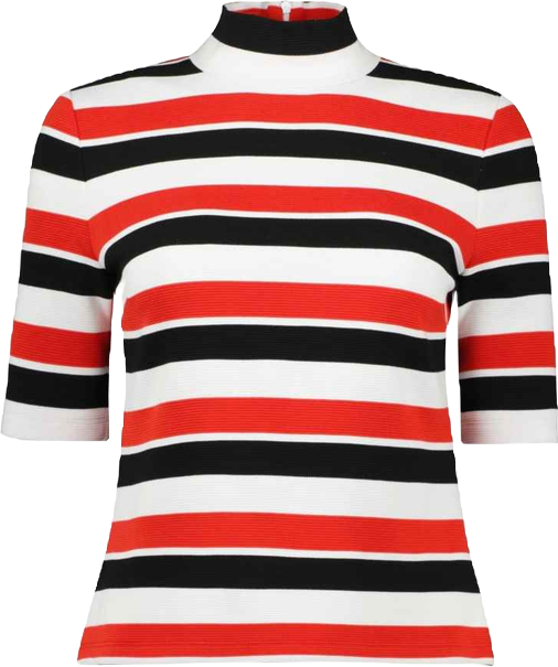 Women's Striped Mock-Neck Knit Top