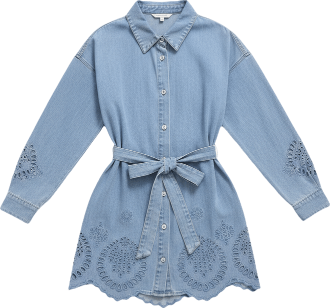 Women's Sunday Somewhere Denim Broderie Mini Shirt Dress