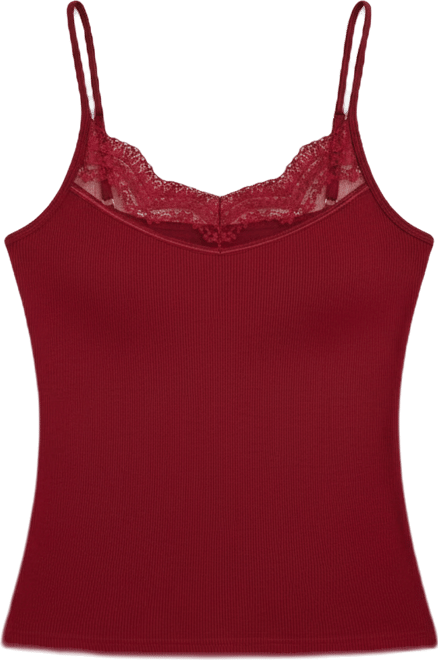 And Now This Women's Seamless Lace-Trim Rib-Knit Tank Top,  Exclusive