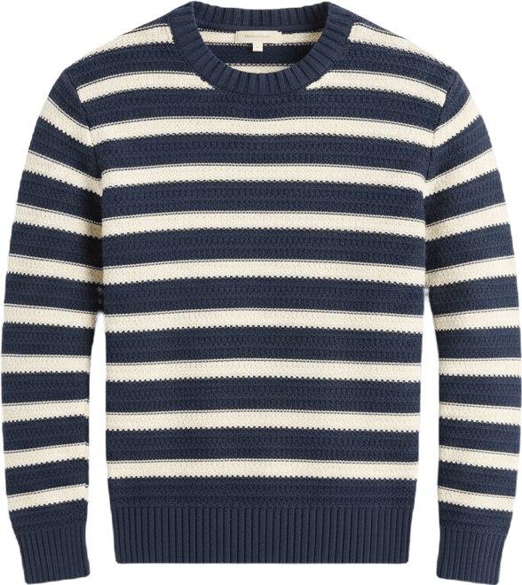 Men's Textured Striped Crewneck Sweater