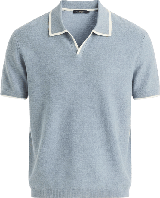 Men's Textured Short-Sleeve Polo Shirt