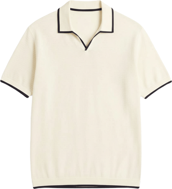 Men's Textured Short-Sleeve Polo Shirt
