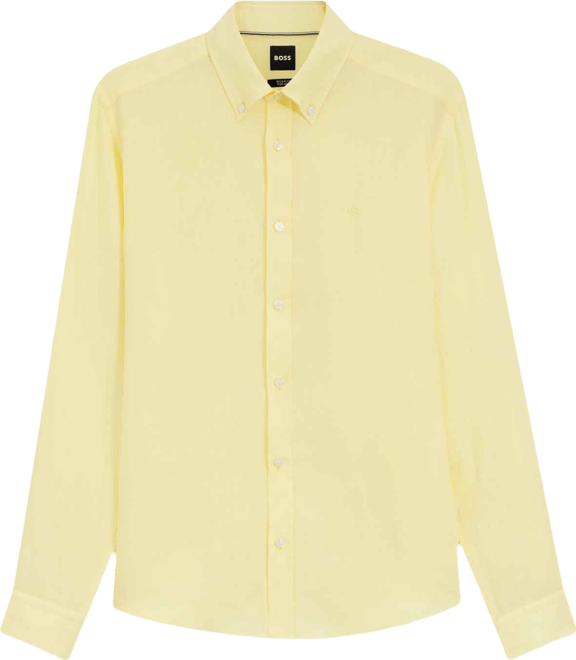 Boss by  Men's Regular-Fit Button-Down Linen Dress Shirt