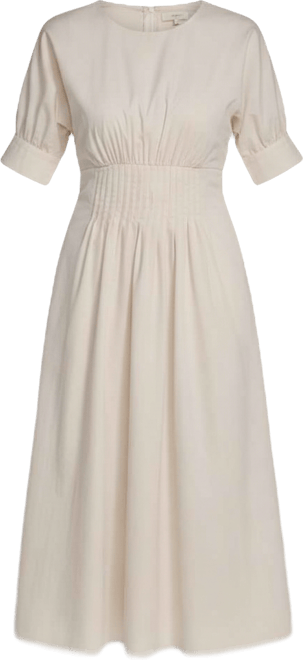 Women's Dolman-Sleeve Pleated Waist Midi Dress