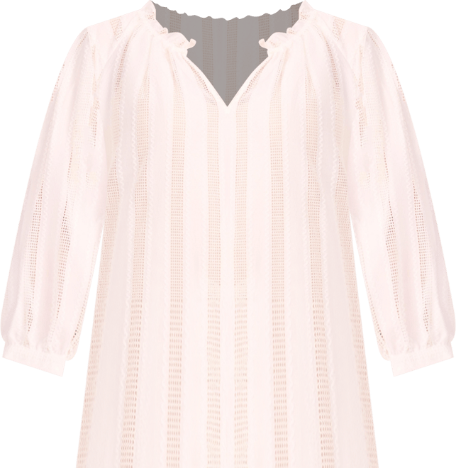 Plus Size Split Neck Peasant Blouse