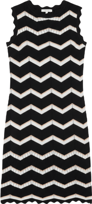 Women's Sleeveless Crewneck Stripe Short Dress