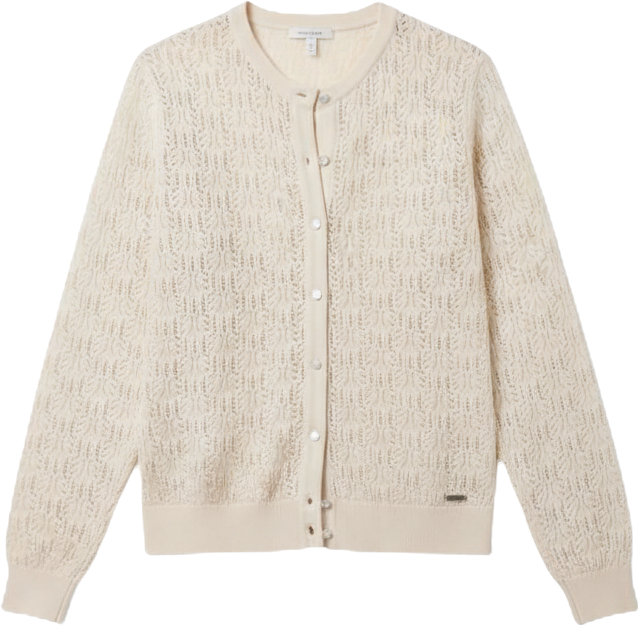 Women's Crewneck Long-Sleeve Cardigan Sweater