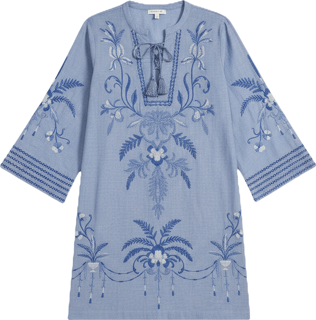 johnny was denim dress Buy LONG SLEEVE MESH TIERED DRESS