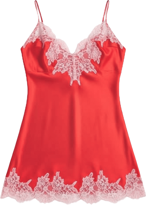 SKIMS Silk Blend Lace Trim Mini Slip Dress | Bloomingdale's Women