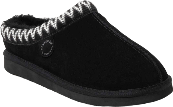 Men's Fireside by Grafton Genuine Shearling Clog Slipper with Embroidery