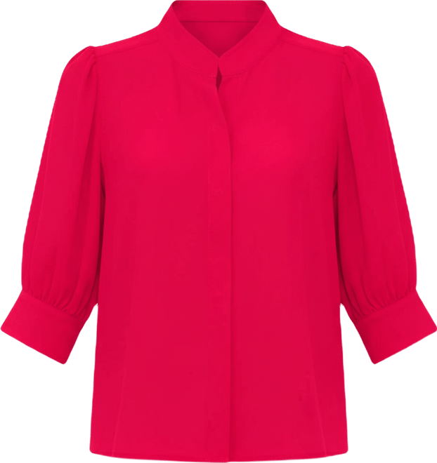 Women's 3/4-Sleeve Collared Button Down Top