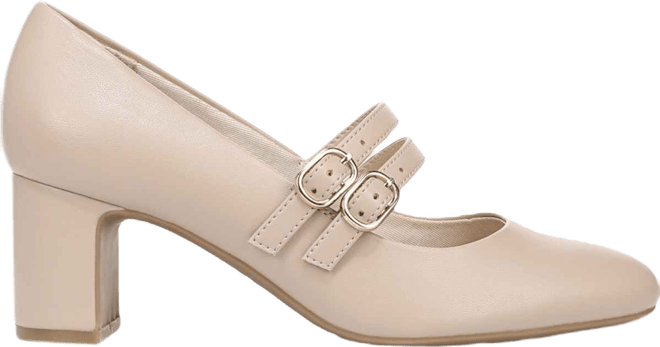 Women's True Almond Toe Block Heel Mary Jane Pumps