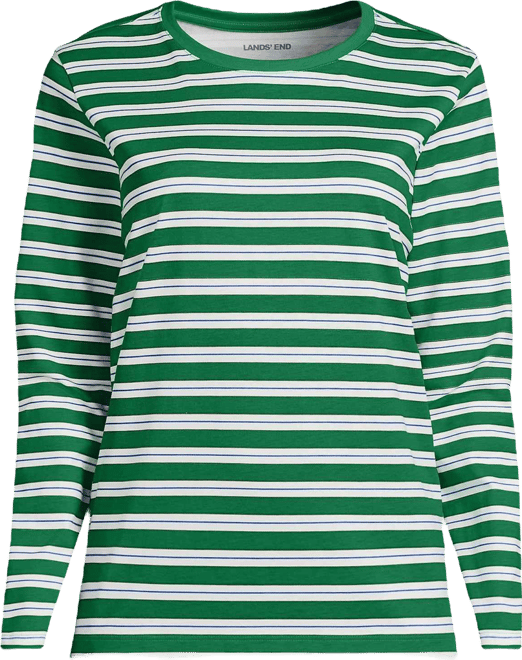 Plus Size Relaxed Supima Cotton Long Sleeve Crew Neck T-Shirt