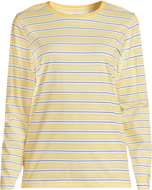 Plus Size Relaxed Supima Cotton Long Sleeve Crew Neck T-Shirt