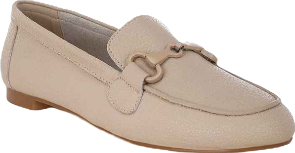 Taranis Monochromatic Horsebit Real Leather Loafers