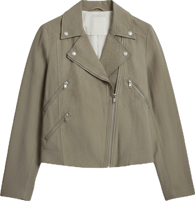 Women's Zipper Detailed Crinkle Jacket