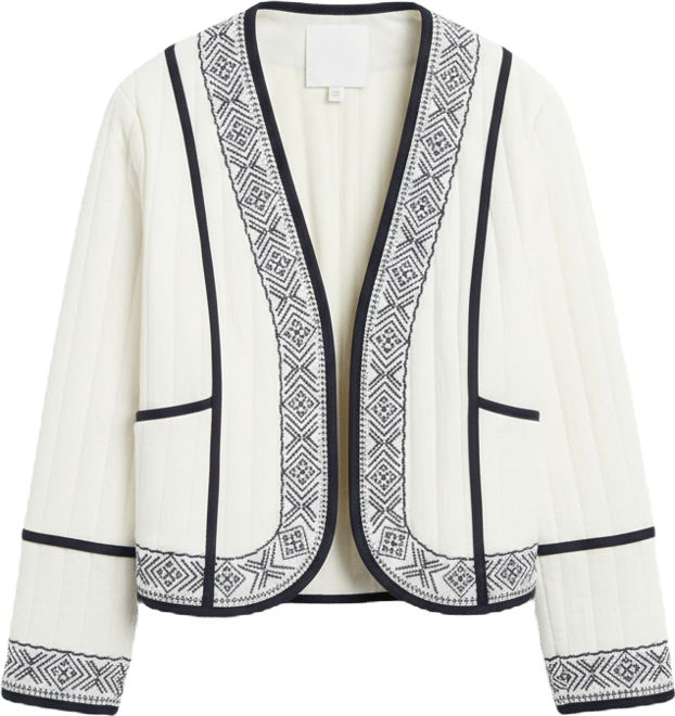 Women's Embroidered Seamed Cotton Jacket, Macy's Exclusive