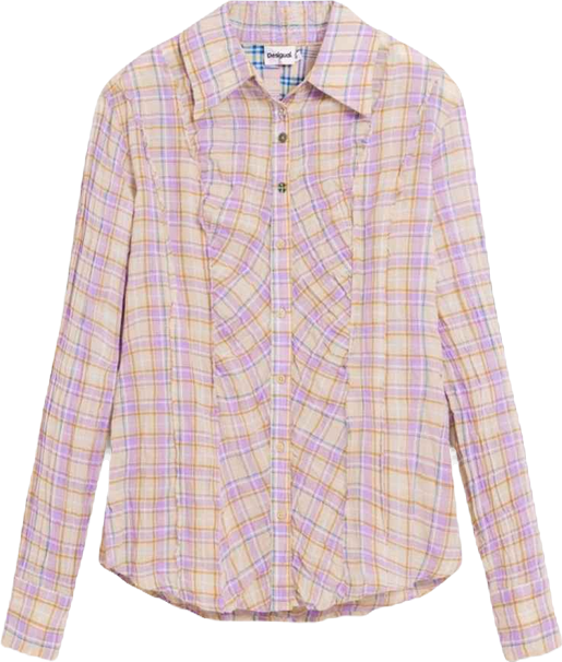 Women's Plaid shirt gathered