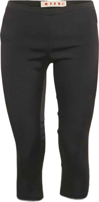 Women's Black Knit Cropped Leggings