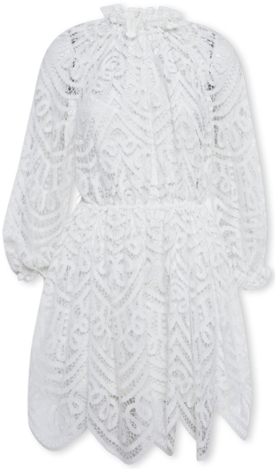 Women's White Battenburg Lace Bonita Mini Dress