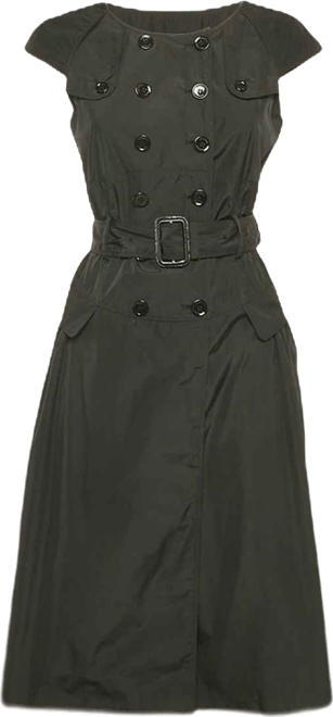 Women's London Black Crepe Double Breasted Short Dress