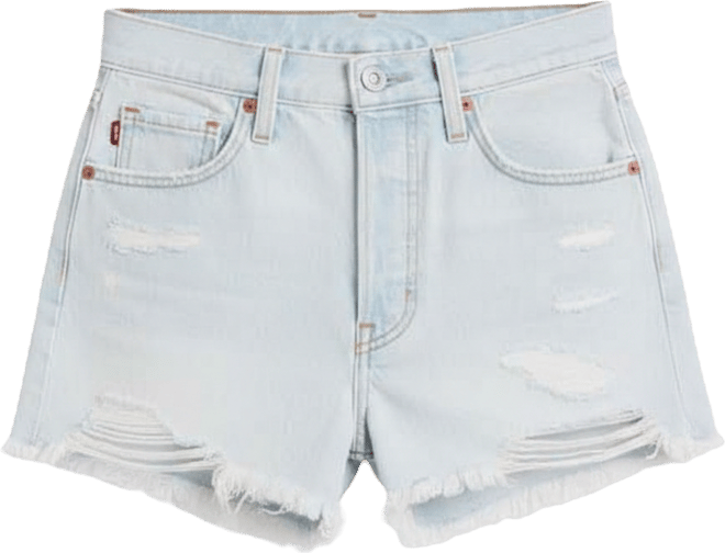 Women's 501 Button Fly Cotton High-Rise Denim Shorts