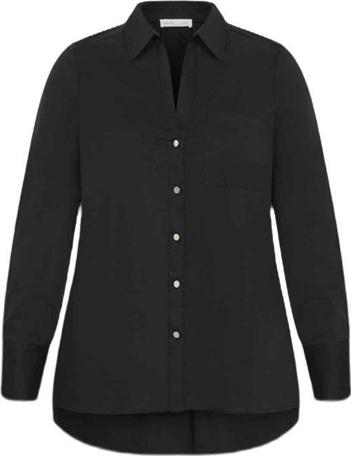 Women's Plus Size Elevated Long Sleeve Stretch Shirt