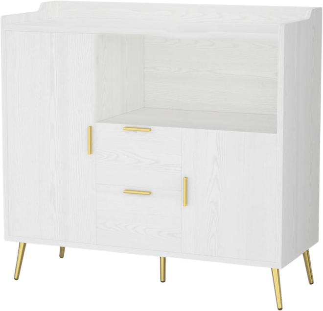 40" Buffet Sideboard with Storage, Kitchen Storage Cabinet, Microwave Cabinet, Coffee Bar Cabinet with 2 Drawers and 2 Doors for Kitchen -