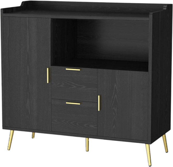 40" Buffet Sideboard with Storage, Kitchen Storage Cabinet, Microwave Cabinet, Coffee Bar Cabinet with 2 Drawers and 2 Doors for Kitchen -