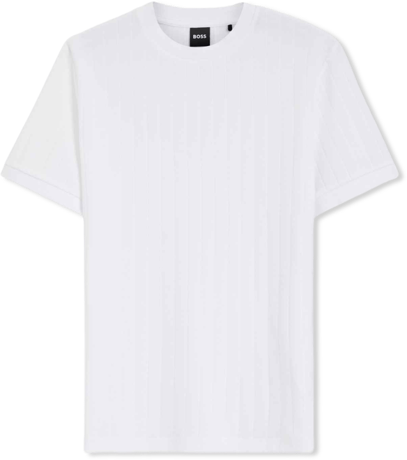 Boss by  Men's Mercerised-Cotton Structured Stripes T-Shirt