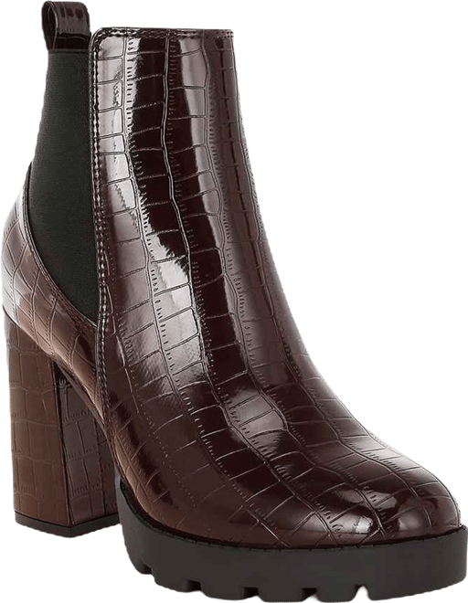 Womens foxy faux leather croc chelsea boots