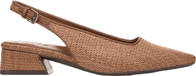 Women's Ginger 2 Snip Toe Asymmetrical Low Block Heel Slingbacks