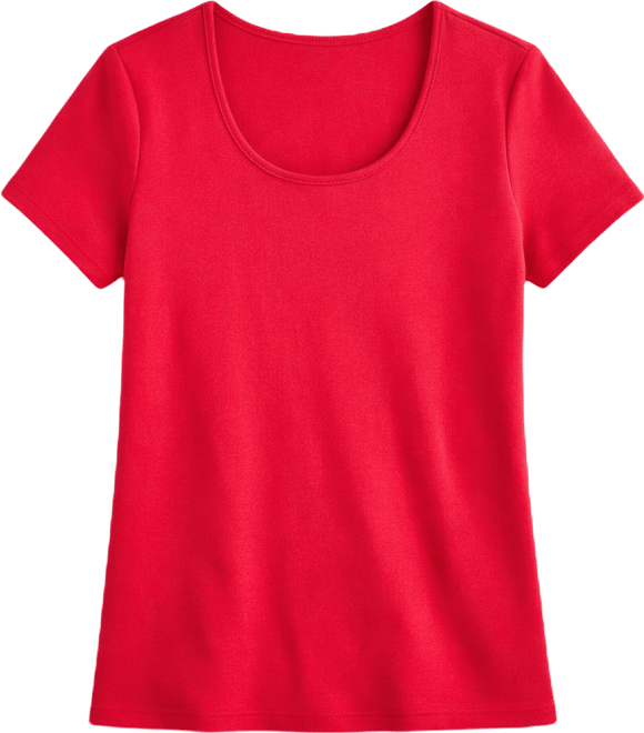 Women's Cotton Short-Sleeve Scoop-Neck Top, Exclusively at Macy's