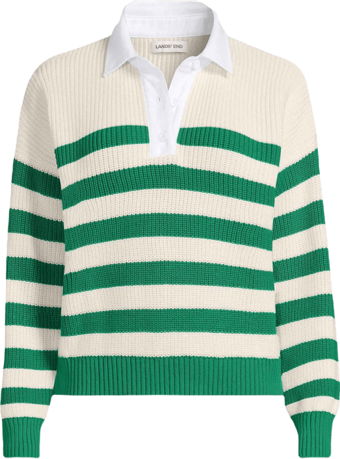 Women's Drifter Rugby with Woven Collar Sweater