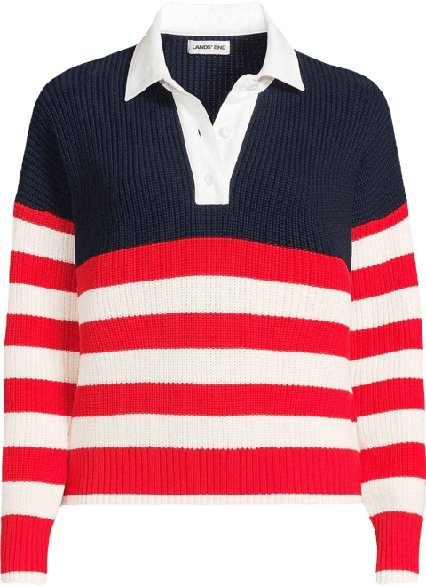 Women's Drifter Rugby with Woven Collar Sweater