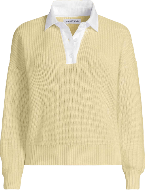 Women's Drifter Rugby with Woven Collar Sweater