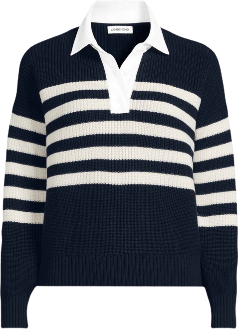 Women's Drifter Rugby with Woven Collar Sweater