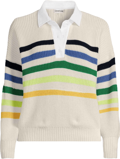 Women's Drifter Rugby with Woven Collar Sweater