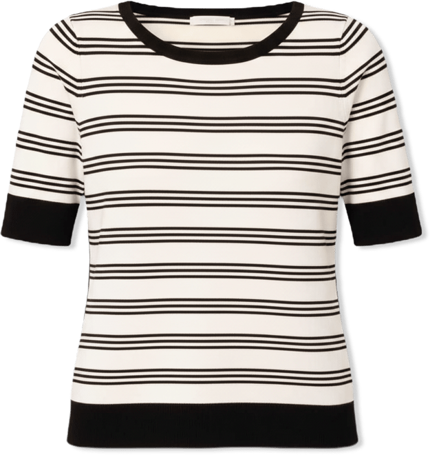 Women's Contrast Stripe Boat Neck Sweater