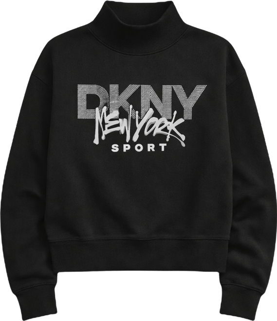 Women's Graffiti New York Logo Oversized Mock Neck Sweatshirt