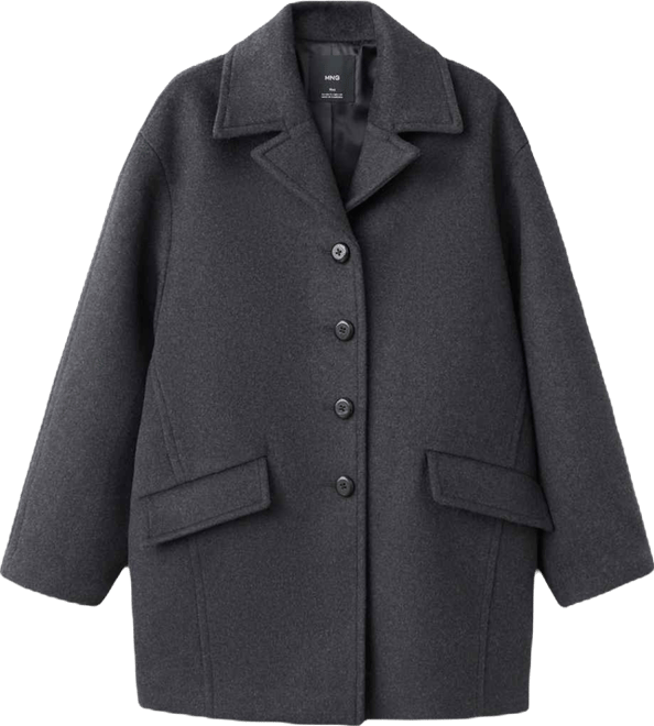 Women's Buttons Wool-Blend Coat
