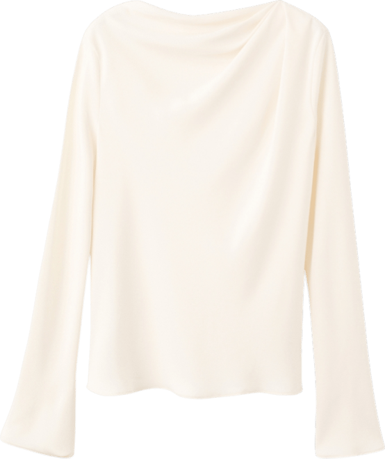 Women's Draped Boat-Neck Blouse